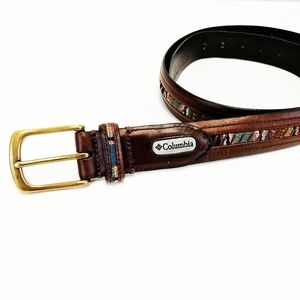 Columbia Embroidered Leather Belt 38